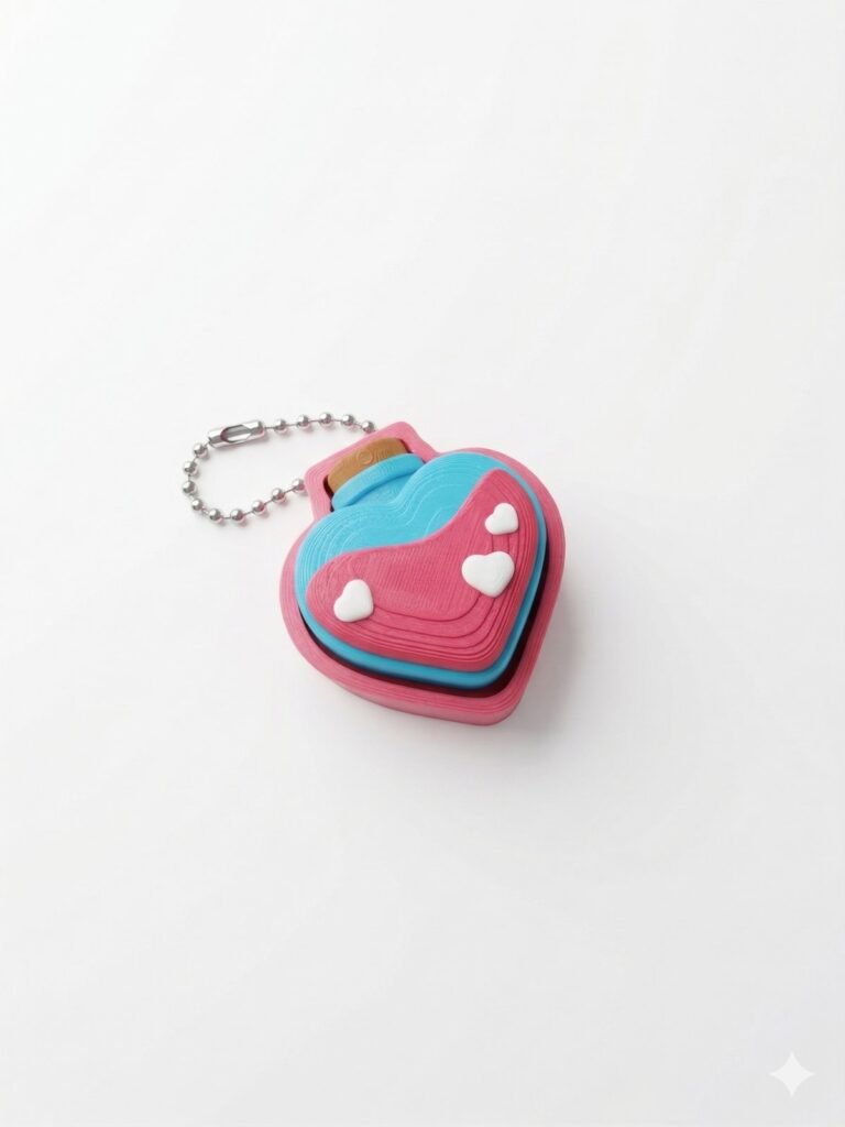 Llavero clicker amuleto mágico en forma de corazón kawaii